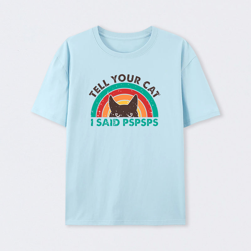 Tell Your Cat Top Retro Cat Rainbow T-Shirt