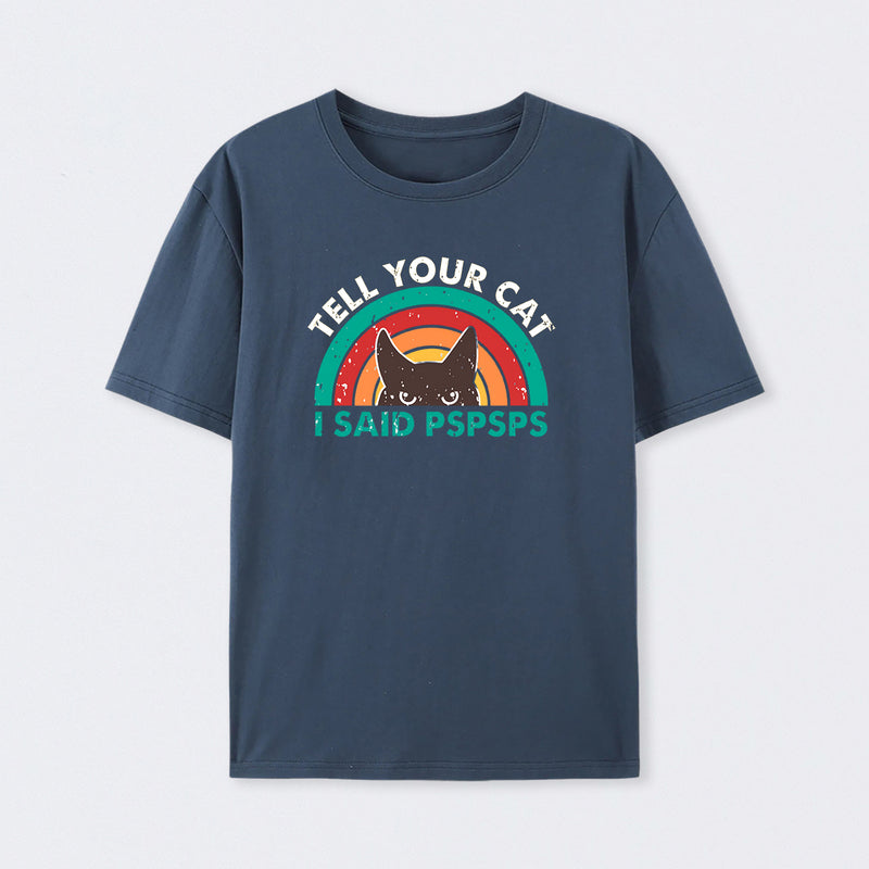 Tell Your Cat Top Retro Cat Rainbow T-Shirt