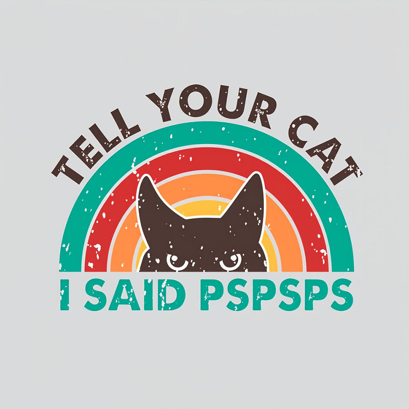 Tell Your Cat Top Retro Cat Rainbow T-Shirt