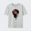 Vinyl LP Music Record Sunset Red T-Shirt