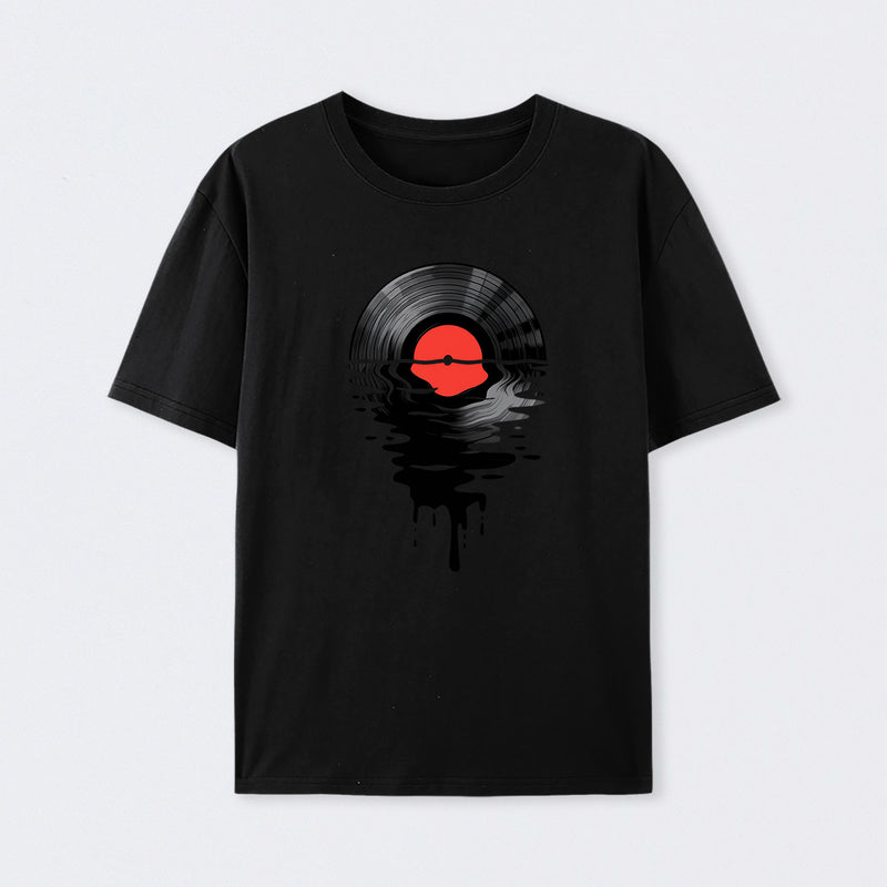 Vinyl LP Music Record Sunset Red T-Shirt