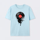 Vinyl LP Music Record Sunset Red T-Shirt