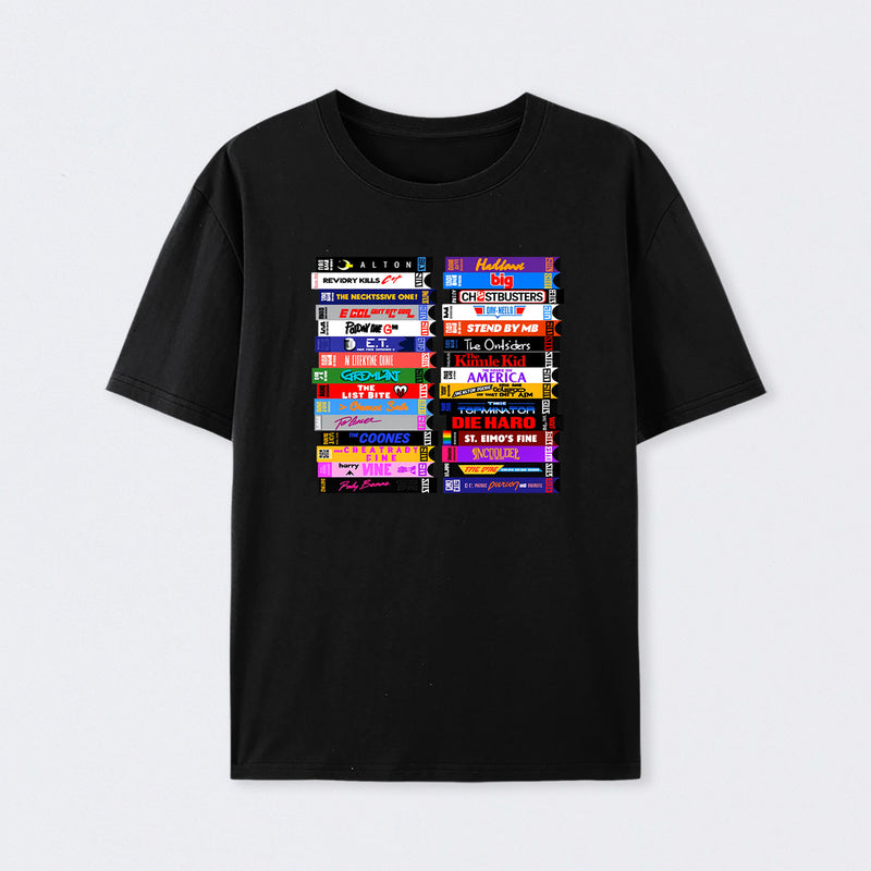 Retro 80s Movies VHS Stacks T-Shirt