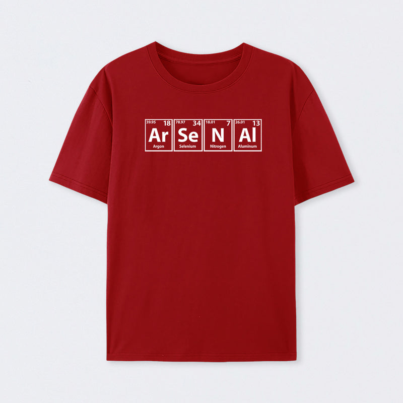 Arsenal (Ar-Se-N-Al) Periodic Elements Spelling T-Shirt