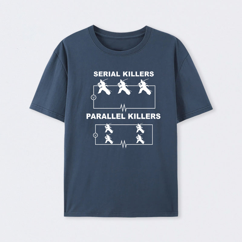 Serial Killers VS Parallel Killers Circuit Diagram Science T-Shirt