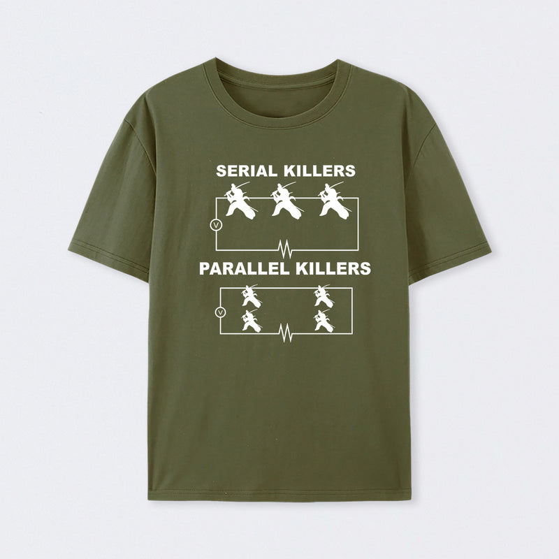 Serial Killers VS Parallel Killers Circuit Diagram Science T-Shirt
