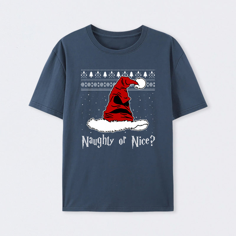 Naughty Or Nice Sorting Santa Claus T-Shirt