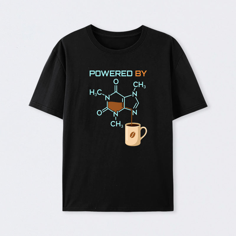Powered By Caffeine Funny T-Shirt