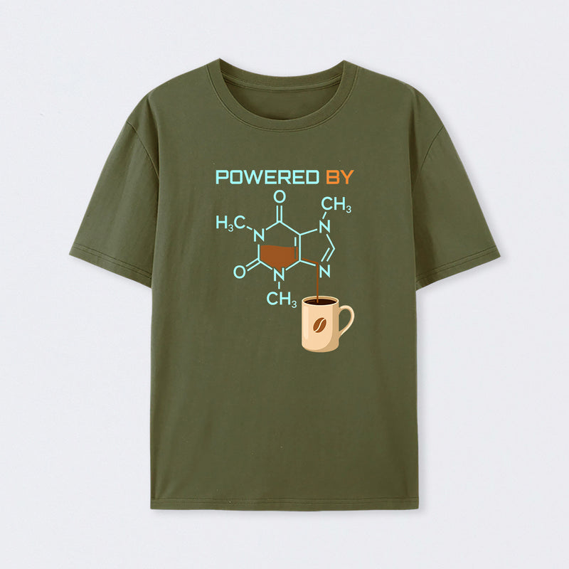Powered By Caffeine Funny T-Shirt