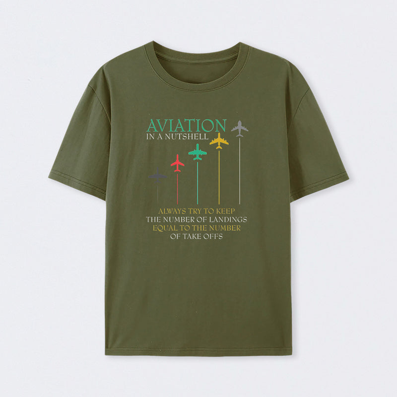 Funny Pilot Aviation In A Nutshell T-Shirt