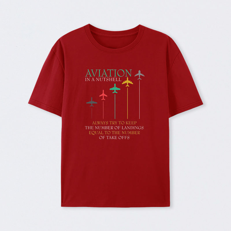 Funny Pilot Aviation In A Nutshell T-Shirt