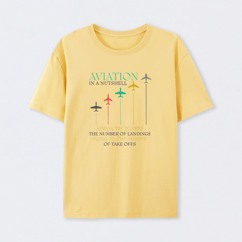 Funny Pilot Aviation In A Nutshell T-Shirt