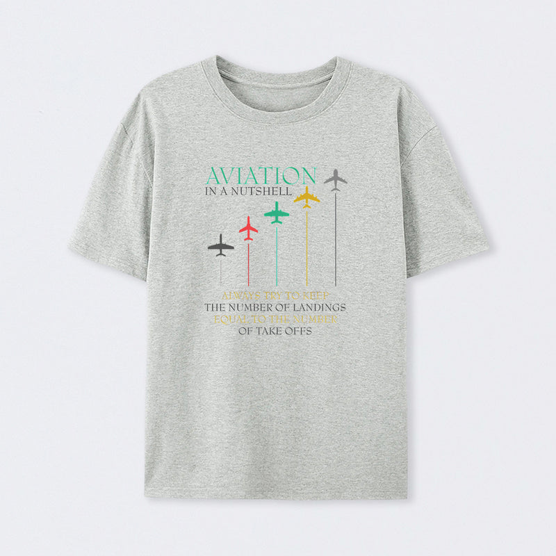 Funny Pilot Aviation In A Nutshell T-Shirt