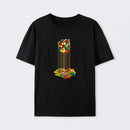 Rainbow Abstraction melted cube Cotton Unisex Geek T-Shirt