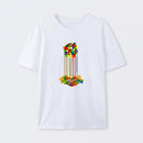 Rainbow Abstraction melted cube T-Shirt