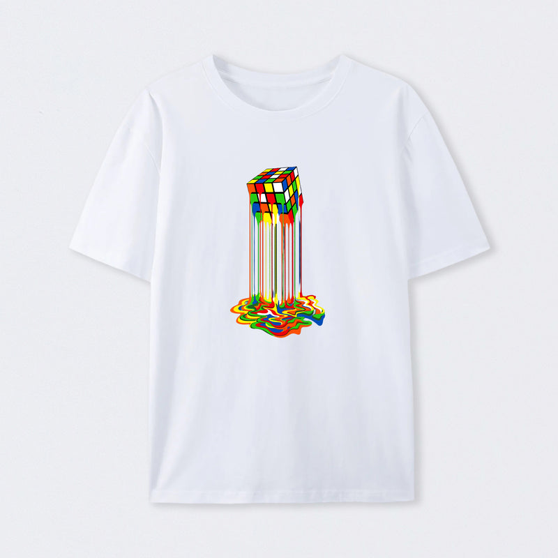 Rainbow Abstraction melted cube T-Shirt