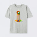 Rainbow Abstraction melted cube T-Shirt