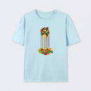 Rainbow Abstraction melted cube T-Shirt