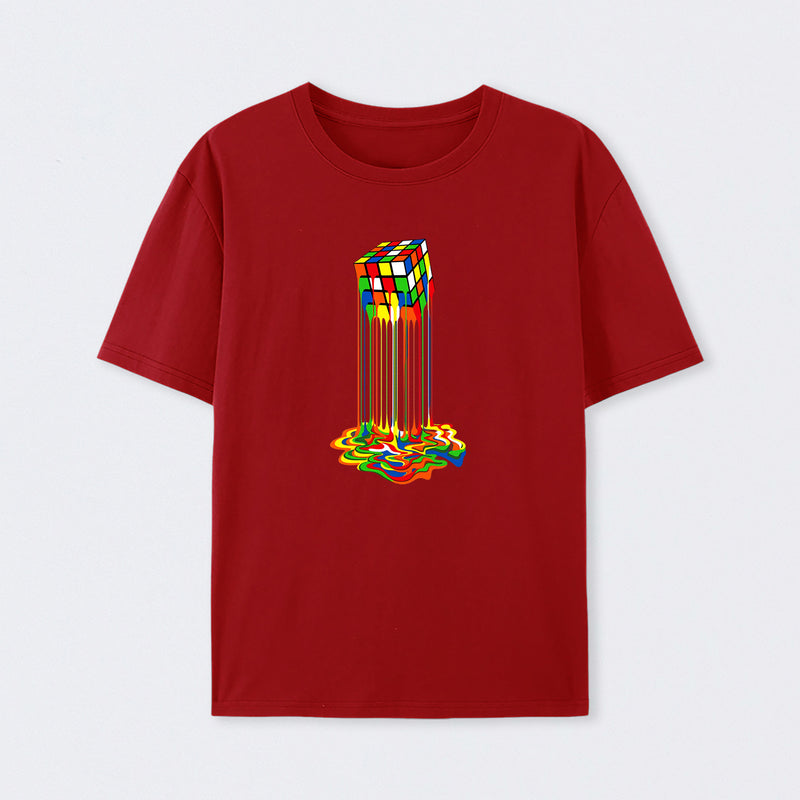 Rainbow Abstraction melted cube T-Shirt