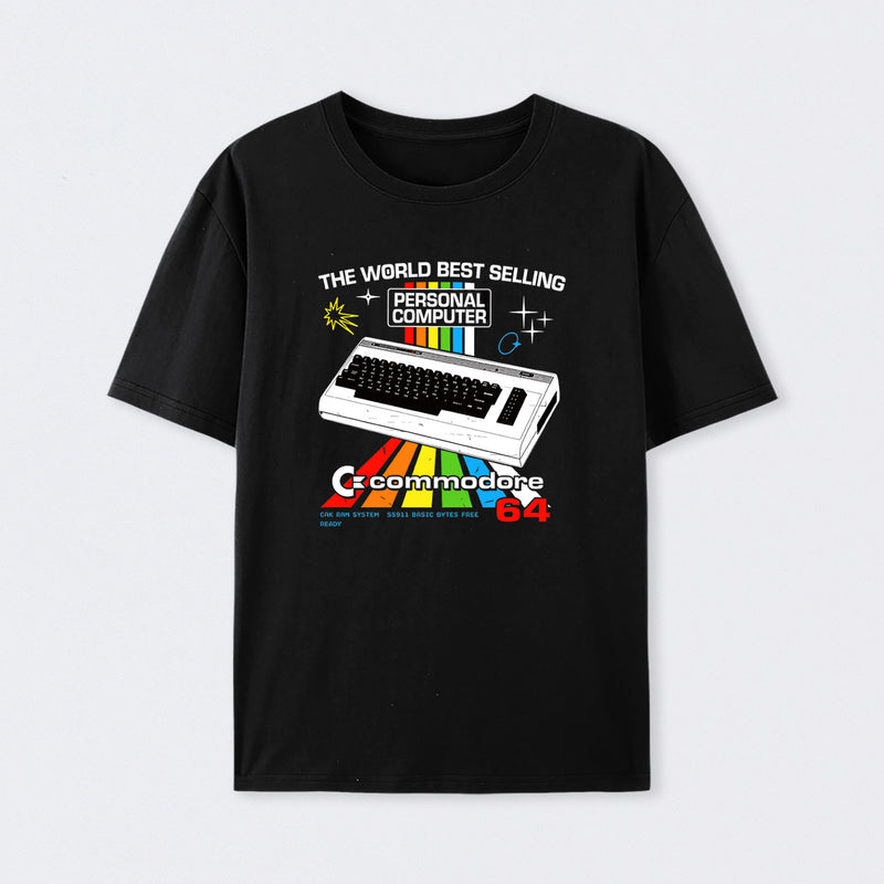 Retro Games Commodore 64 Personal Computer Cotton Unisex T-Shirt