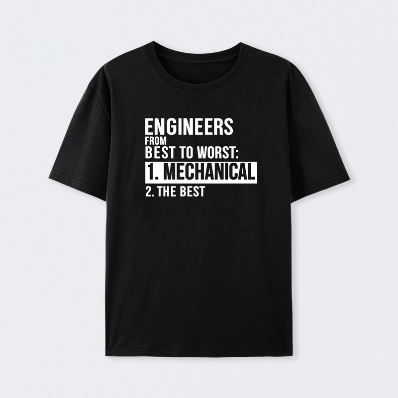 Engineers From Best To Worst Mechanical Engineering T-Shirt