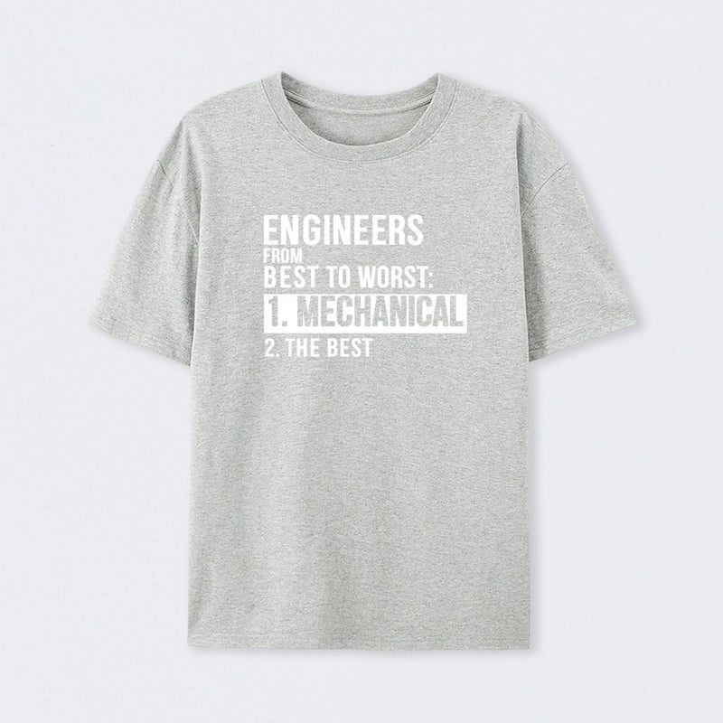 Engineers From Best To Worst Mechanical Engineering T-Shirt