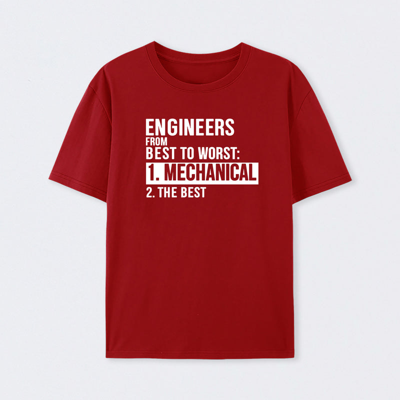 Engineers From Best To Worst Mechanical Engineering T-Shirt