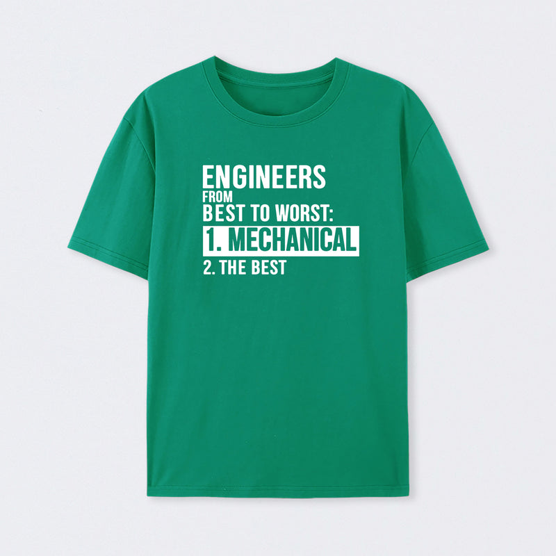 Engineers From Best To Worst Mechanical Engineering T-Shirt