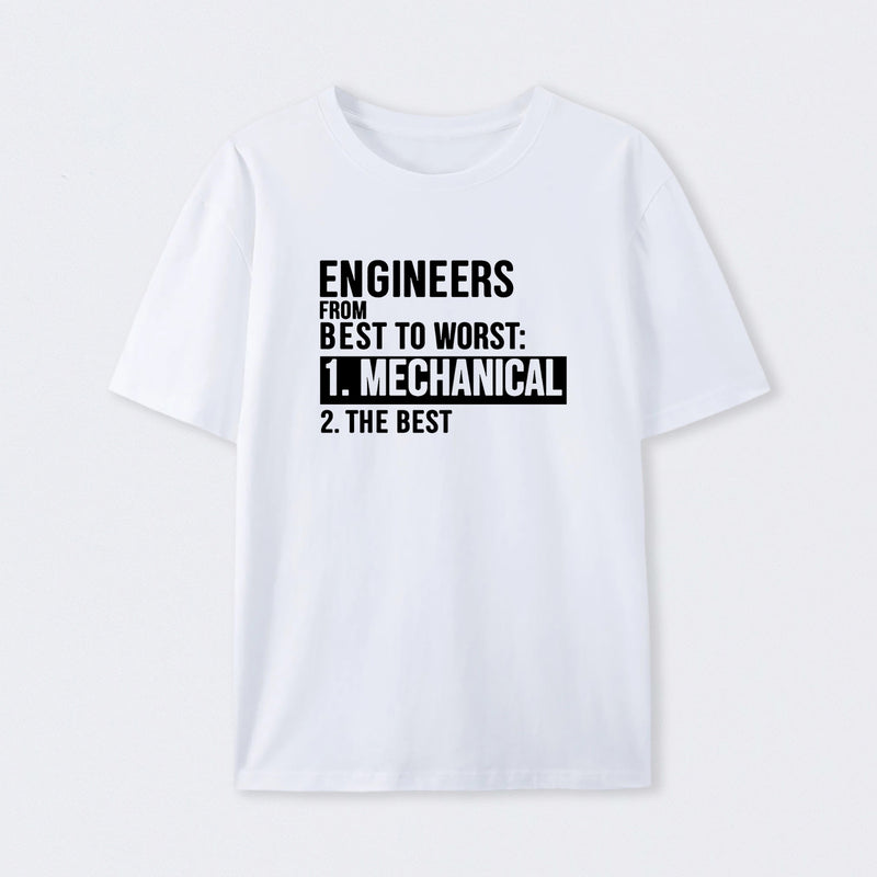 Engineers From Best To Worst Mechanical Engineering T-Shirt