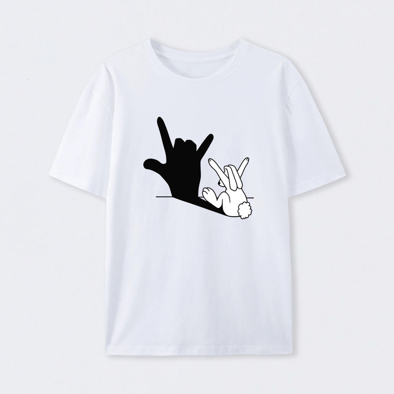 Funny Rabbit Hand Shadow T-Shirt