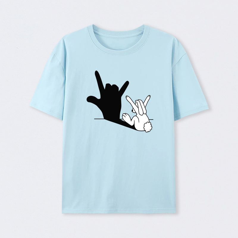 Funny Rabbit Hand Shadow T-Shirt