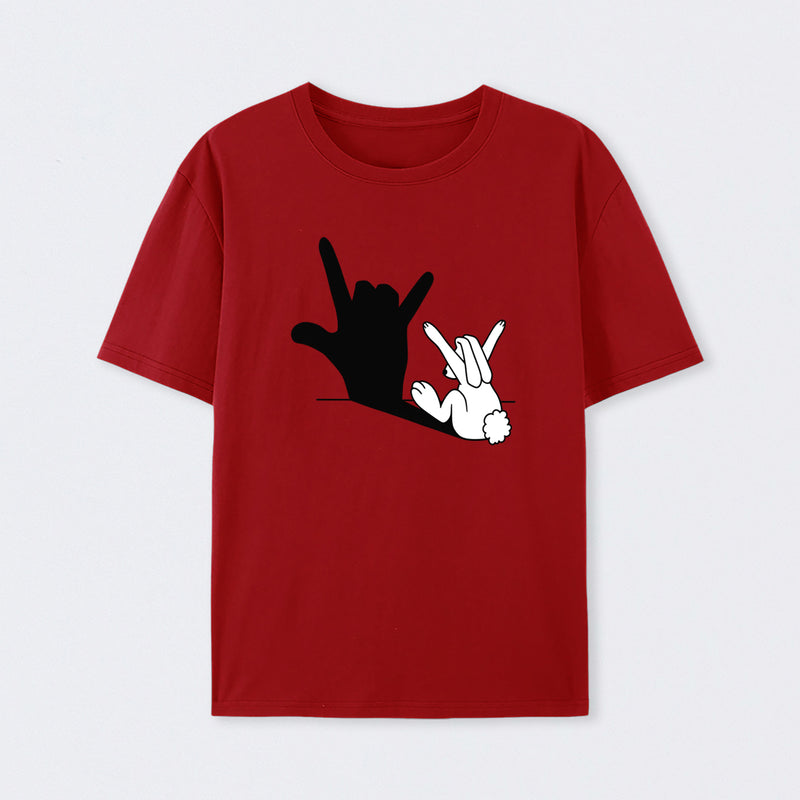Funny Rabbit Hand Shadow T-Shirt