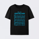 Music by John Williams Front and Back Printed T-Shirt