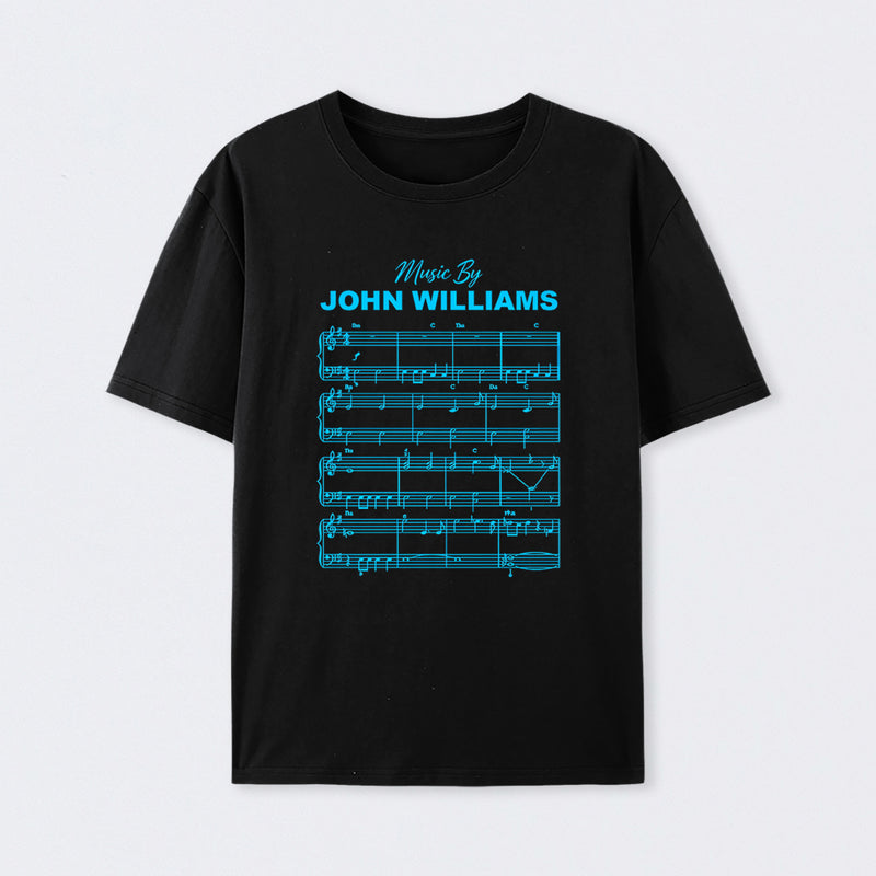 Music by John Williams Front and Back Printed T-Shirt