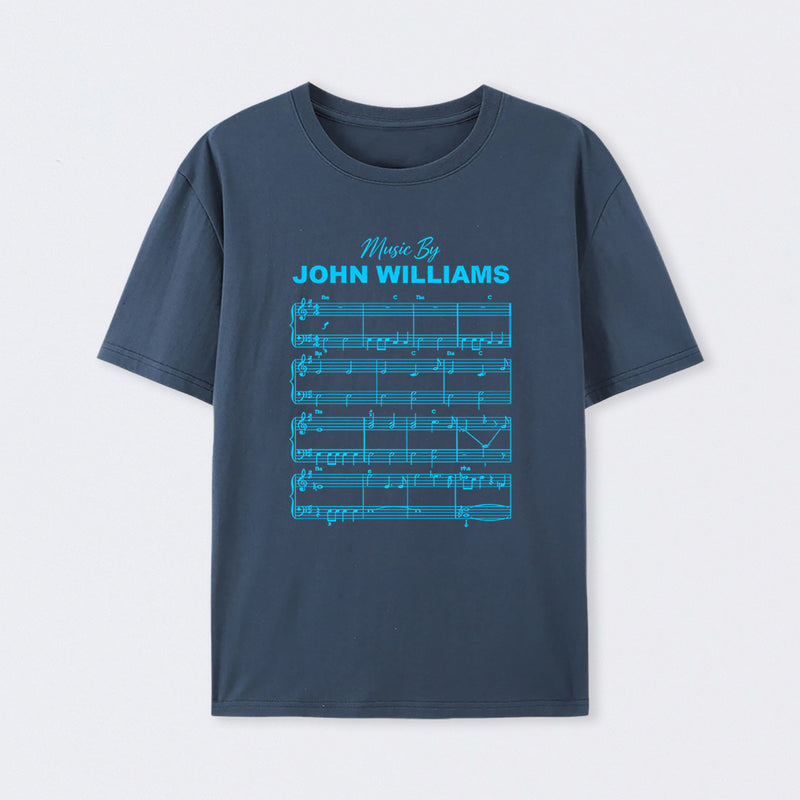 Music by John Williams Front and Back Printed T-Shirt