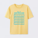 Music by John Williams Front and Back Printed T-Shirt