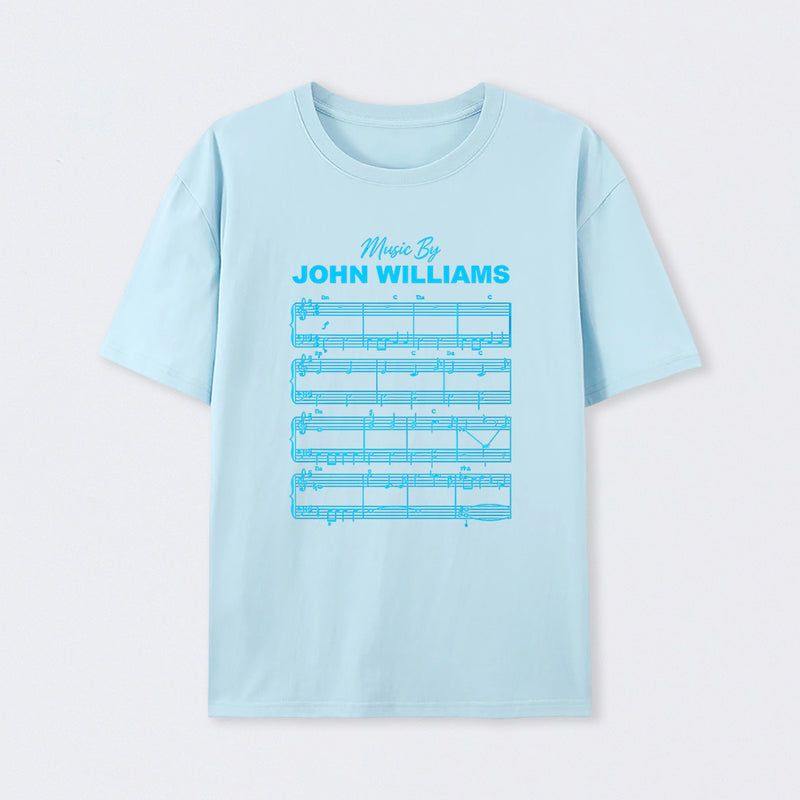 Music by John Williams Front and Back Printed T-Shirt