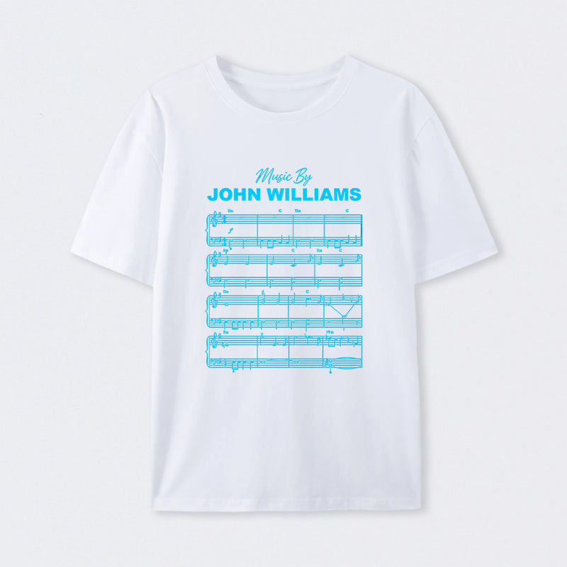 Music by John Williams Front and Back Printed T-Shirt