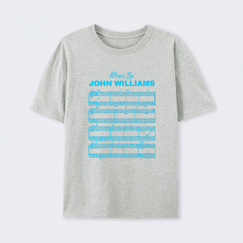 Music by John Williams Front and Back Printed T-Shirt