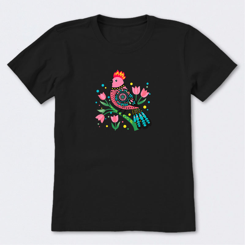 Flower Bird Short Sleeve T-Shirt