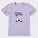 Foral Cowgirl Boots Short Sleeve T-Shirt