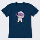 Foral Cowgirl Boots Short Sleeve T-Shirt