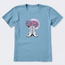 Foral Cowgirl Boots Short Sleeve T-Shirt
