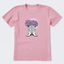 Foral Cowgirl Boots Short Sleeve T-Shirt