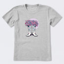 Foral Cowgirl Boots Short Sleeve T-Shirt