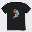Floral Cat Sun Short Sleeve T-Shirt
