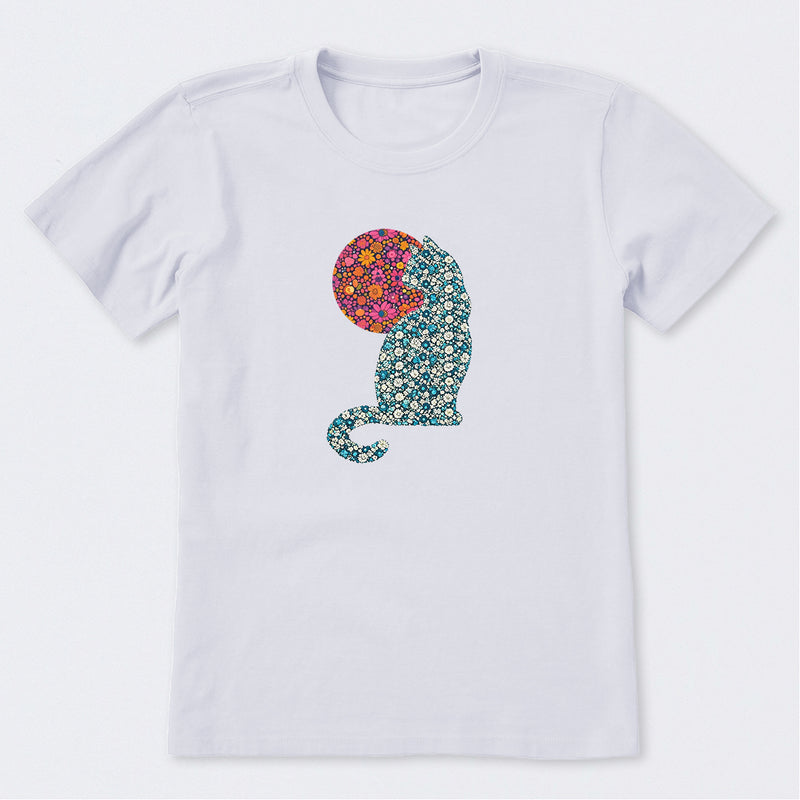Floral Cat Sun Short Sleeve T-Shirt