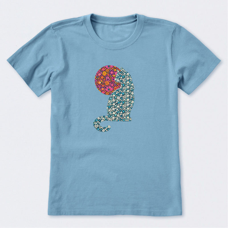 Floral Cat Sun Short Sleeve T-Shirt