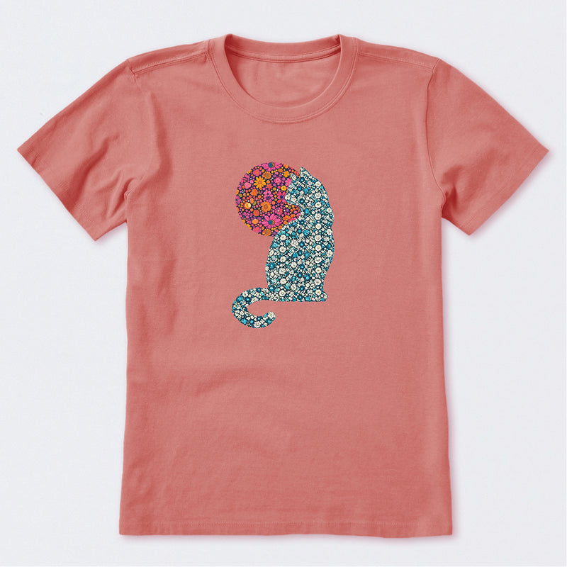 Floral Cat Sun Short Sleeve T-Shirt