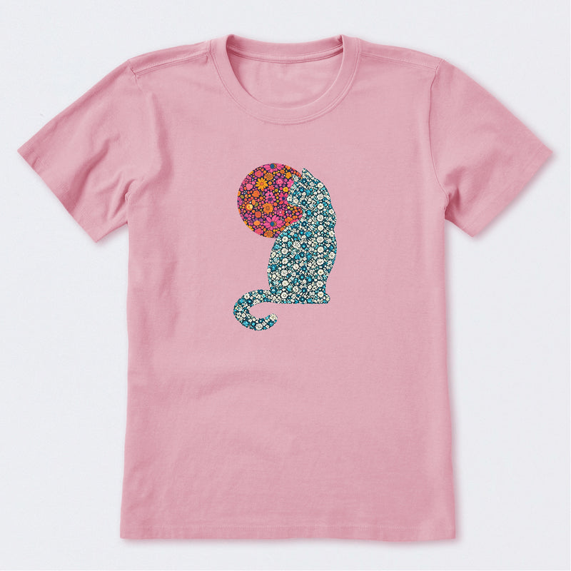Floral Cat Sun Short Sleeve T-Shirt